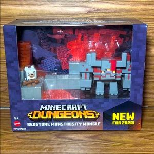 Minecraft Dungeons REDSTONE MONSTROSITY MANGLE Battle Set With HEX Figure